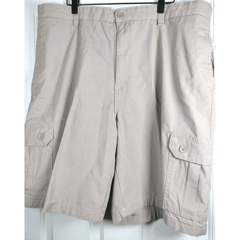 NWT Chaps Men's Cargo Shorts Size 40( Measure 38)Tan 100% Cotton Utility